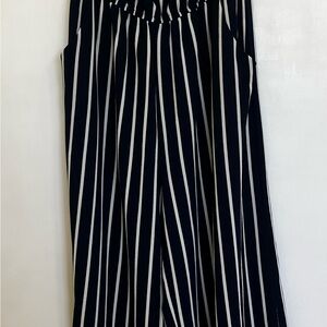 Navy and White Striped Jumpsuit